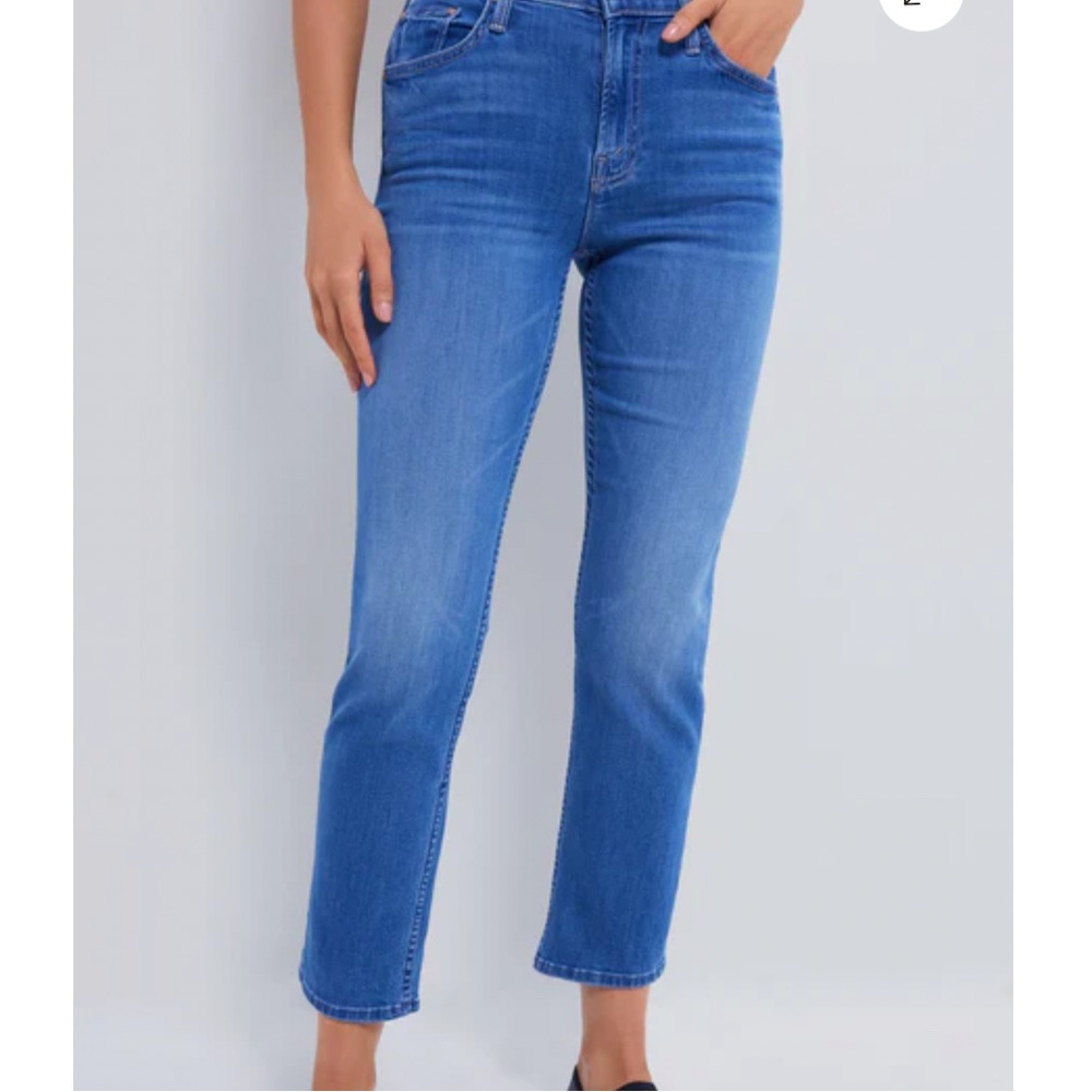 MOTHER Straight Leg Jeans in Vibrant Blue
